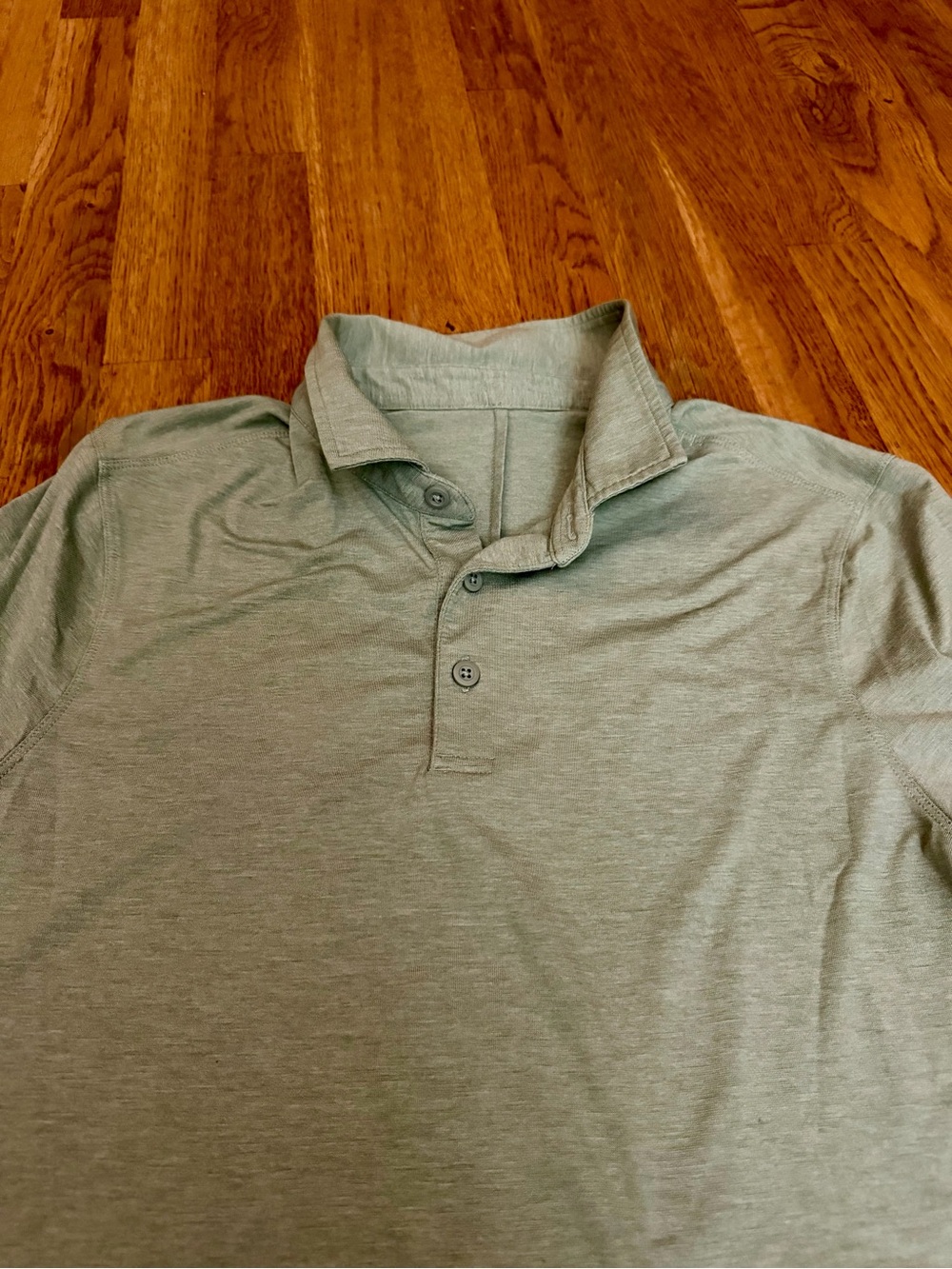 Lululemon Men's Heather Sage Polo Shirt - Lightweight Casual